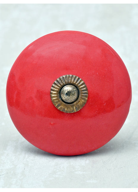 Stylish Red Handpainted Ceramic Drawer Knob