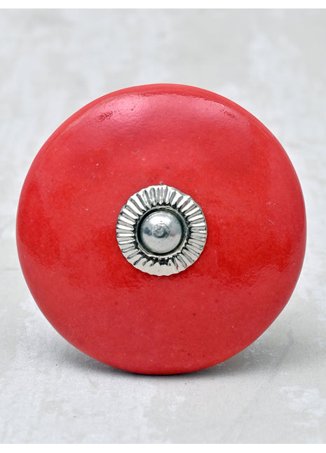 Stylish Red Handpainted Ceramic Drawer Knob