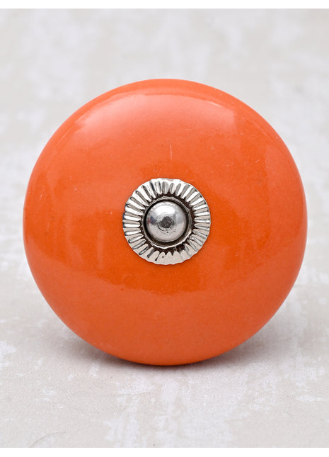 Solid Orange Ceramic Cabinet Door Knob