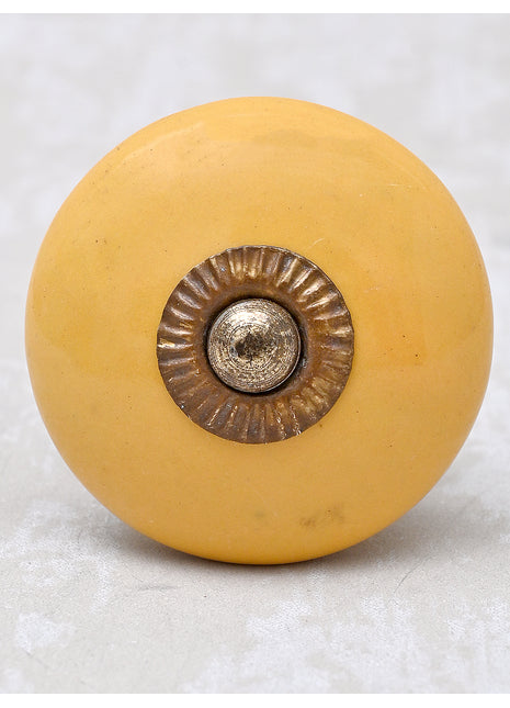 Stylish Mustard Handpainted Ceramic Drawer Knob
