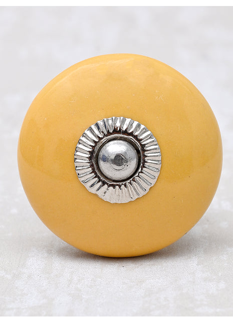 Stylish Mustard Handpainted Ceramic Drawer Knob