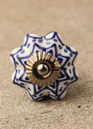 Blue Design Ceramic Drawer Cabinet  Knob & Hanger Bundle – Decorative Closet Hardware Set