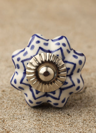 Blue Design Ceramic Drawer Cabinet Knob & Curtain Tie Bundle