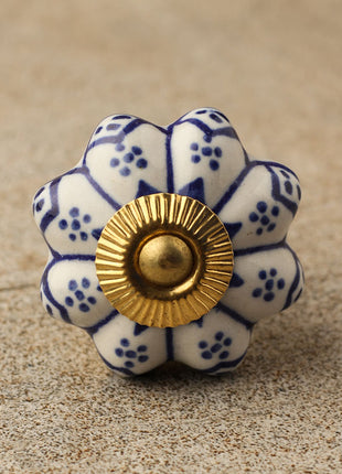 Blue Design On White Base Ceramic Cabinet  Knob & Hanger Bundle – Decorative Closet Hardware Set (Copy)