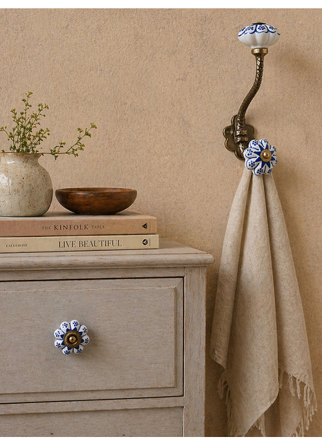 Blue Design Ceramic Cabinet  Knob & Hanger Bundle – Decorative Closet Hardware