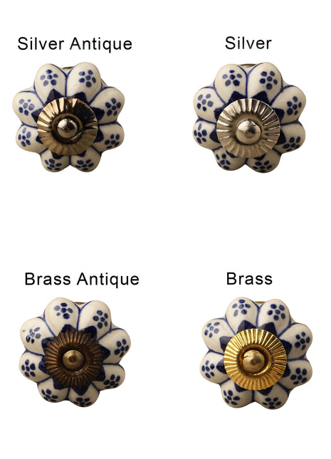 Blue Design Ceramic Cabinet  Knob & Hanger Bundle – Decorative Closet Hardware