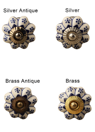 Blue Design Ceramic Drawer Cabinet Knob, Pull & Curtain Tie Bundle