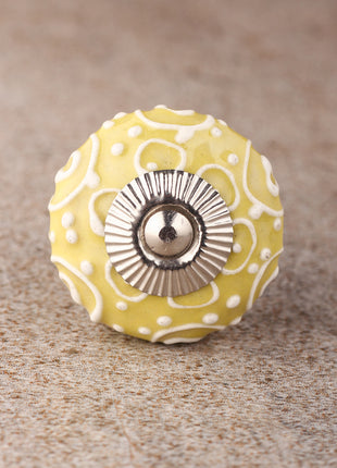 Handmade Yellow Ceramic Cabinet  Knob & Hanger Bundle – Decorative Closet Hardware