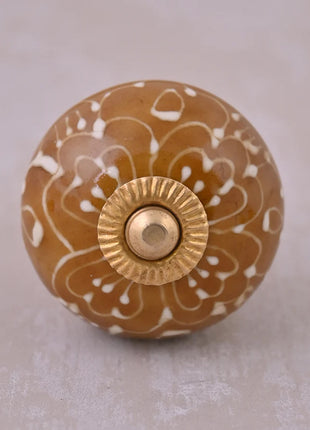 Handmade Brown Ceramic Drawer Cabinet Knob & Curtain Tie Bundle