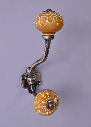 Handmade Brown Ceramic Cabinet  Knob & Hanger Bundle – Decorative Closet Hardware