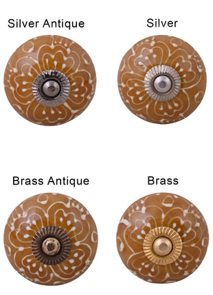 Handmade Brown Ceramic Drawer Cabinet Knob & Curtain Tie Bundle