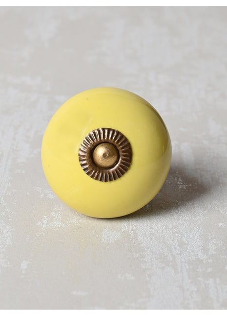 Yellow Ceramic Cabinet Knob