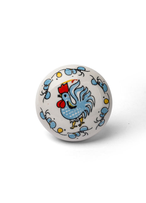 Decorative Handmade Round Shape Multicolor Hen Design Kitchen Cabinet Dresser Drawer Knobs