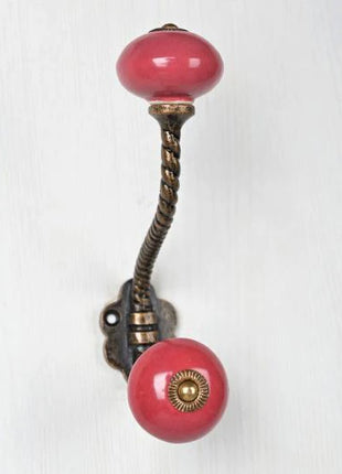 Maroon Ceramic Cabinet  Knob & Hanger Bundle – Decorative Closet Hardware