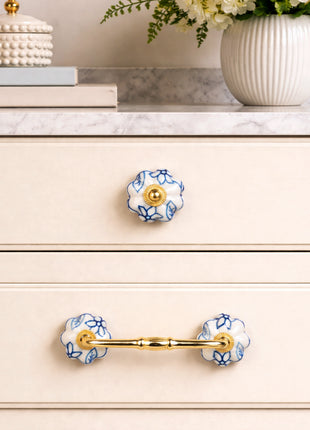 Blue Design on White Ceramic Knob & Pull Bundle
