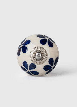 Blue Flower Ceramic Drawer Cabinet Knob & Curtain Tie Bundle