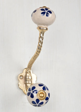 Blue Flower Ceramic Cabinet  Knob & Hanger Bundle – Decorative Closet Hardware