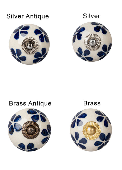 Blue Flower Ceramic Knob & Pull Bundle