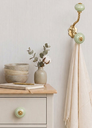 Green Color Ceramic Cabinet  Knob & Hanger Bundle – Decorative Closet Hardware