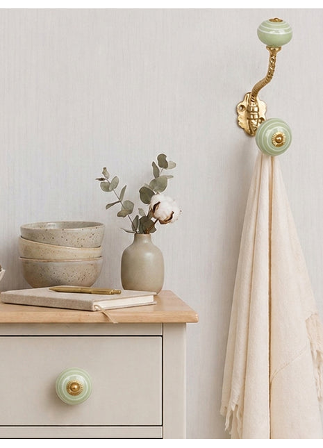 Green Color Ceramic Cabinet  Knob & Hanger Bundle – Decorative Closet Hardware