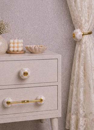 Heart Shape Design Ceramic Knob, Curtain Tie & Pull Bundle