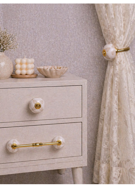 Heart Shape Design Ceramic Knob, Curtain Tie & Pull Bundle