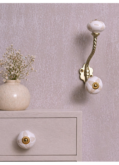Heart Shape Design Ceramic Cabinet  Knob & Hanger Bundle – Decorative Closet Hardware