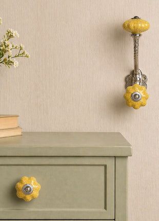 Yellow Ceramic Cabinet  Knob & Hanger Bundle – Decorative Closet Hardware