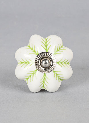 Green design on White Base Ceramic Knob & Pull Bundle