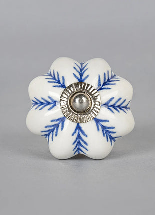 Blue design On White Base Ceramic Knob, Curtain Tie & Pull Bundle