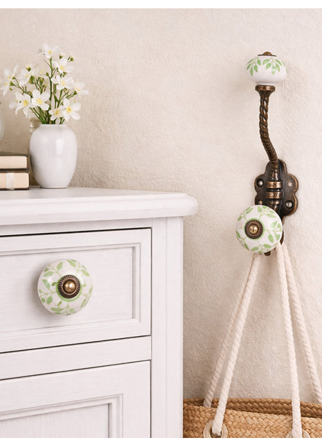 Green Design Ceramic Cabinet  Knob & Hanger Bundle – Decorative Closet Hardware