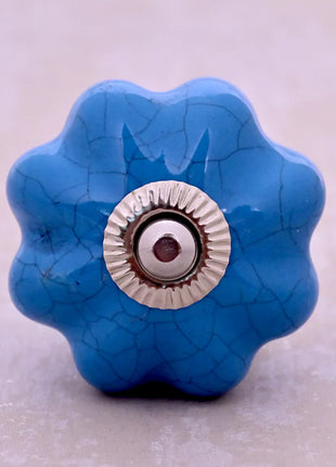 Turquoise Color Cracked Ceramic Drawer Cabinet Knob & Curtain Tie Bundle