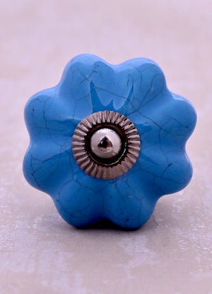 Turquoise Color Cracked Ceramic Door Knob