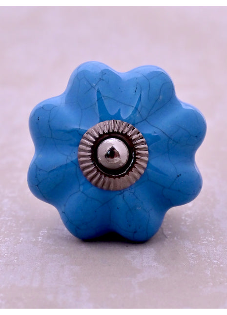 Turquoise Color Cracked Ceramic Door Knob