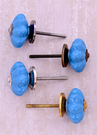 Turquoise Color Cracked Ceramic Door Knob