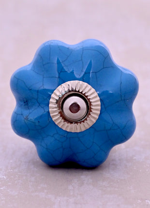 Turquoise Color Cracked Ceramic Door Knob