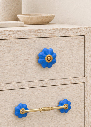 Turquoise Color Cracked Ceramic Knob & Pull Bundle