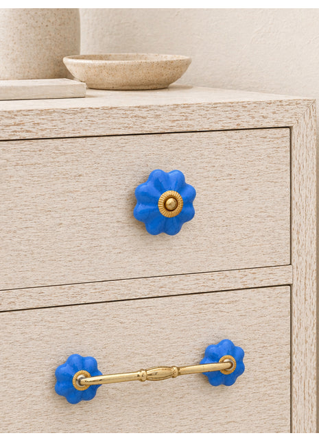 Turquoise Color Cracked Ceramic Knob & Pull Bundle