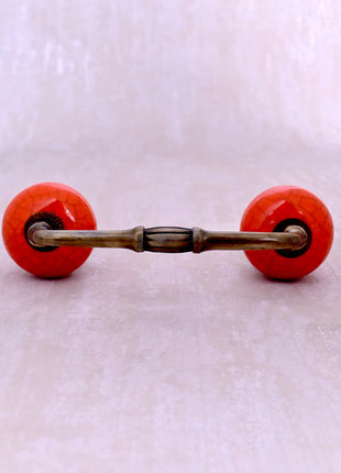 Red Color Cracked Ceramic Knob, Curtain Tie & Pull Bundle