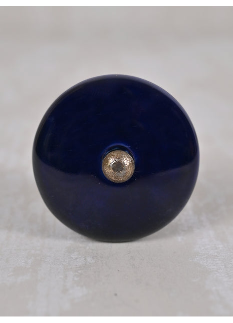 Dark Blue Round Ceramic Dresser Cabinet Knob
