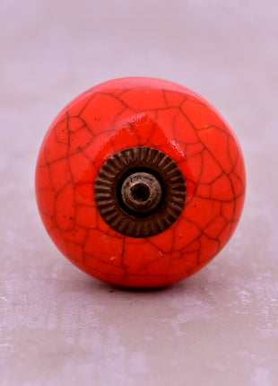 Red Color Cracked Ceramic Door Knob