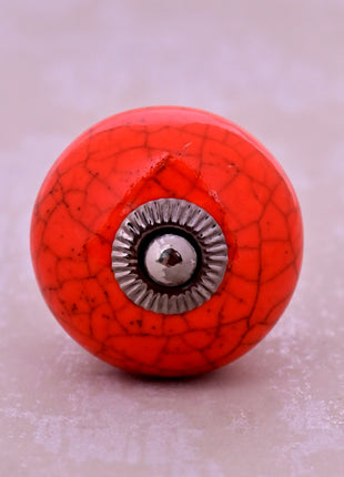 Red Color Cracked Ceramic Door Knob