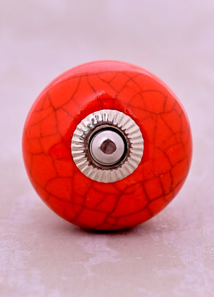Red Color Cracked Ceramic Door Knob