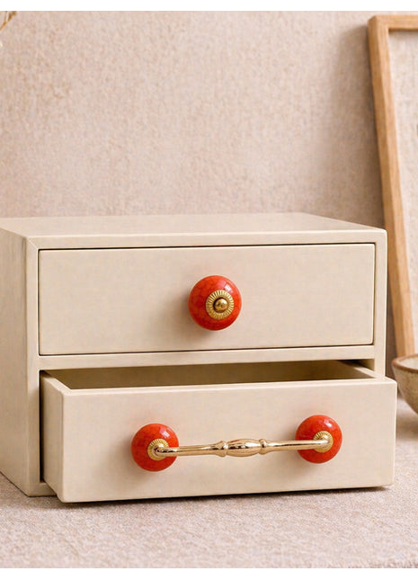 Red Color Cracked Ceramic Knob & Pull Bundle
