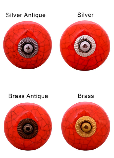 Red Color Cracked Ceramic Drawer Cabinet Knob & Curtain Tie Bundle