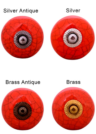 Red Color Cracked Ceramic Knob, Curtain Tie & Pull Bundle