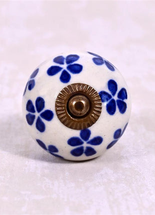 Blue Flowers Ceramic Knob