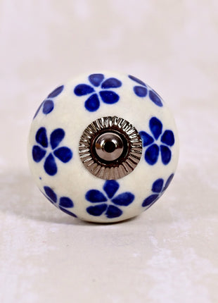 Blue Flowers Ceramic Knob