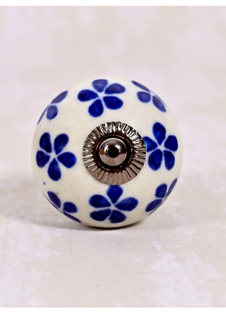 Blue Flowers Ceramic Knob