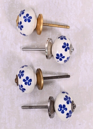Blue Flowers Ceramic Knob